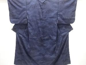 片輪車模様織り出し手織り紬着物